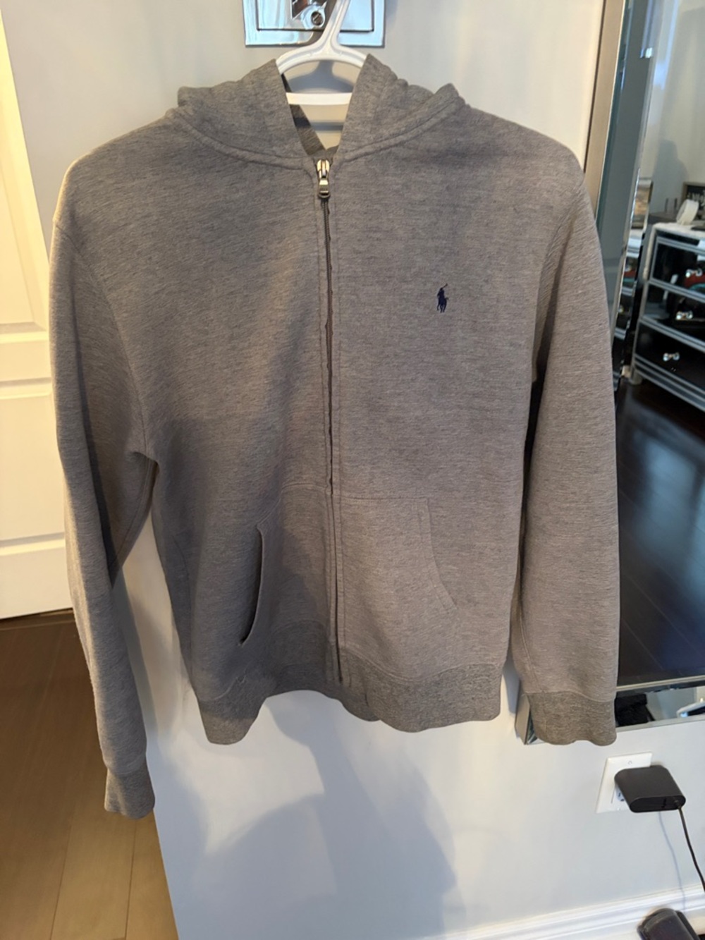 Polo by Ralph Lauren Heather Gray Full-Zip Hooded Sweater